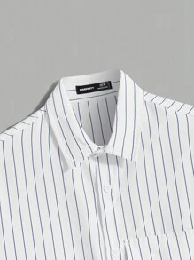 Manfinity VCAY Men's Simple Woven Casual Shirt For Everyday Wear - Blue - View 3