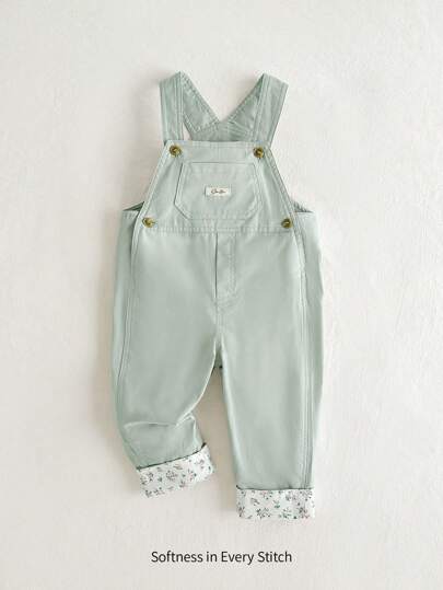 Cozy Pixies Baby Girl Color-Block Jumpsuit med blom- och växtdekoration