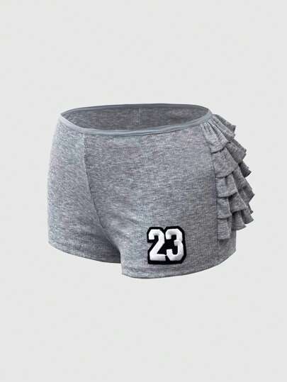 J-Fashion Y2K Cute Retro Pleated Ruffle Hem Low Waist Women's Shorts