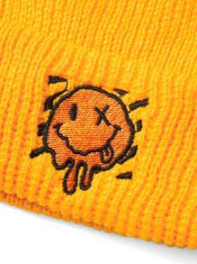 XYZ Studio Artist Retro Street Men Cartoon Embroidered Beanie, Holiday, Winter - Orange - View 3