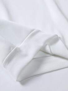 SHEIN Cottnline Men Smile Embriodery Regular Sweatshirt - White - View 3