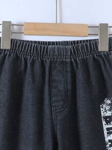 幼童男孩蜘蛛印花連帽長袖上衣和褲子套裝 - 紅色 - 查看 7