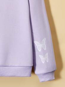 Sparklyn Sudadera con cremallera y estampado de mariposas rosas para niña preadolescente, ideal para vacaciones, verano y viajes - Púrpura malva - Ver 6