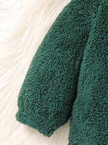 SHEIN Áo khoác trùm đầu mềm mại và ấm áp hình khủng long dễ thương màu trơn cho bé trai vào mùa thu và mùa đông - Nhiều màu - Xem 6