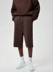 Forever 21 Herren Mittellange Shorts in Kamel mit rauen Kanten