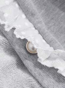 DAZY Women's Lace Decor Simple Daily Long Sleeve Jacket - Light Grey - View 8