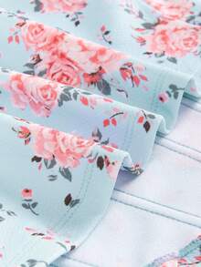 Vivid Eden Kurzes bedrucktes Strick-Trägertop für Frauen, Urlaubskleidung - Blau - Übersicht 3