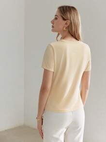 MOTF PREMIUM Camiseta de manga corta con detalle de cuentas - Albaricoque - Ver 7