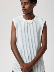 Forever 21 Men's Open Knit Lightweight Fluffy Sweater Vest In - White - View 4