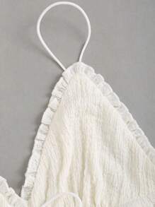 Sweetra 女士纯色简约风格针织面料背心，适合日常穿着 - 杏色 - 查看 4