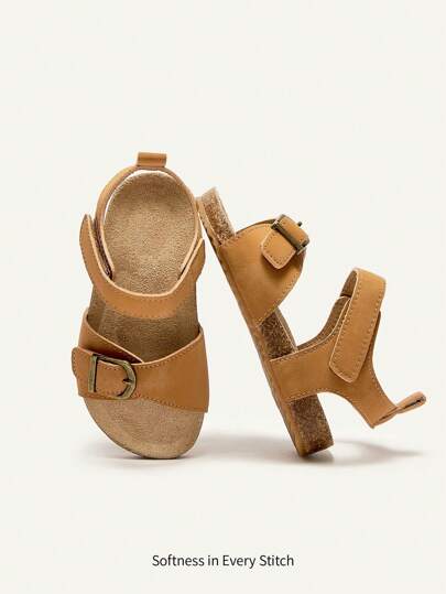 Cozy Pixies Summer Fashionable And Versatile Casual Soft And Comfortable Boys' Beach Sandals With Buckle