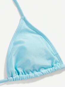 Swim Mod Conjunto de bikini de dos piezas sexy con tiras halter y nudo en la espalda para el top del conjunto de bikini y nudo lateral para el bottom del conjunto de bikini, ideal para playa de verano