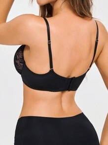 DesireSculpt Damen-Einfarbig-Spitzen-Patchwork-BH