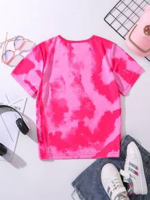 青少女夏季字母印花圓領短袖休閒T恤