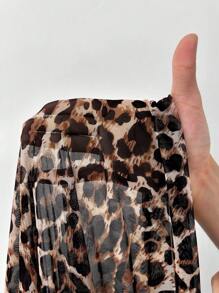 SHEIN EZwear Váy lưới họa tiết da báo cỡ lớn dành cho nữ - Nhiều màu - Xem 6