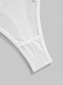 ROMWE 5pcs/Set Women's Knitted Ribs Lace Splice Triangle Panties, Sweet Design - Multicolor - View 4