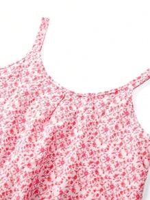 SHEIN Frenchy 小花印花背心上衣，夏季上衣，度假服裝 Bridgerton - 粉色 - 查看 3