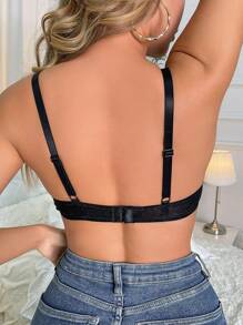 Solid Underwire Bra - Black - View 2