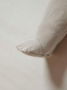 SHEIN 男嬰棒球領前拉鍊包腳連體睡衣和帽 - 卡其色 - 查看 4