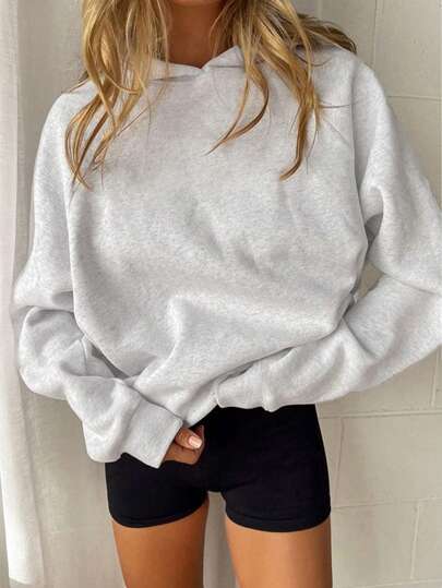 INAWLY Solva Women's Spring And Autumn Casual Solid Color Hooded Sweatshirt Graduation,Back To School Outfits,Graduation,Teacher Outfits For Women,Back To SchoolPulloverFall Outfit