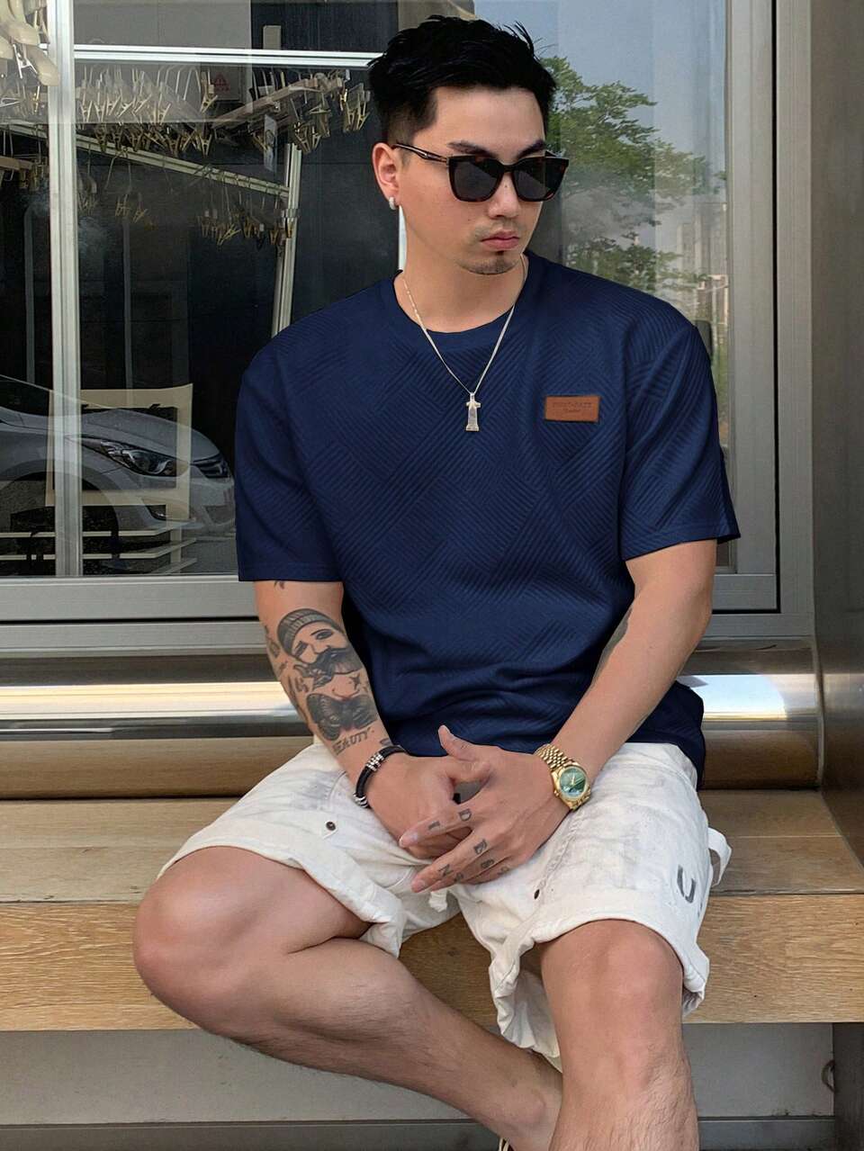 Men's Summer Letter Printed Round Neck Short Sleeve Casual T-Shirt