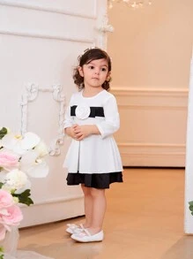 SHEIN Fashionable And Elegant Princess Style Dress For Baby Girls - Multicolor - View 5
