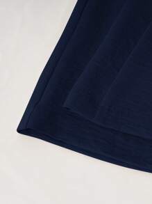 EMERY ROSE Women's Solid Color Simple Daily Wear Tank Top And Long Pants Set - Navy Blue - View 5
