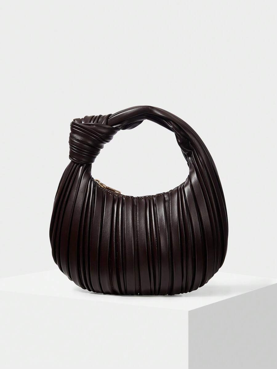 MOTF PREMIUM 時尚拉鍊雲手提包 - 咖啡棕 - 查看 2