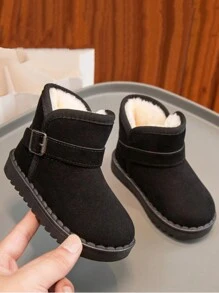 Autumn/Winter Children's Short Boots For Toddler Girls, Boys' Casual Boots, Baby Thickened Snow Boots, Big Kids' Shoes - Black - View 4