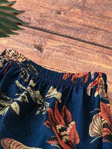 SHEIN LUNE Cộng với kích thước quần lưng thun in hoa - Nhiều màu - Xem 3