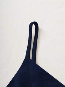 EMERY ROSE Women's Solid Color Simple Daily Wear Tank Top And Long Pants Set - Navy Blue - View 6