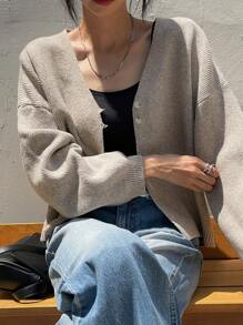 Dazy-Less كارديجان أمامي بأزرار، أكمام طويلة، ملابس خريفية كاجوال للعمل، بليزر للسيدات