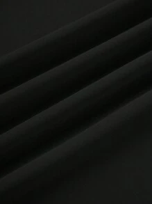 SHEIN Clasi 女士V領提升袖設側開叉洋裝 - 黑色 - 查看 5