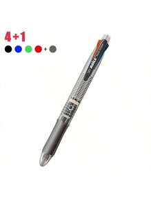 Bolígrafo de varios colores de tipo presión, bolígrafo multifuncional 4 en 1, artículos de papelería, escuela