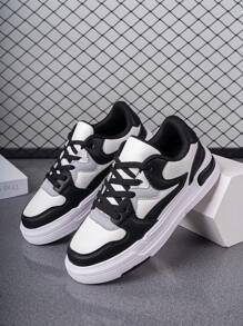 Zapatillas clásicas en blanco y negro para jóvenes en primavera/otoño, y versátil con correas y superficie fácil de usar, adecuadas para el desgaste diario, con suela antideslizante, perfectas para estudiantes que vuelven al colegio o mejores amigos para zapatos deportivos