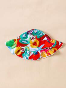 Traje de baño de una pieza sin mangas para niñas con patrón de frutas tropicales, verano