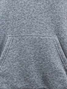 SHEIN Girls' Casual Hooded Sweatshirt With Ocean Whale Print - Grey - View 3