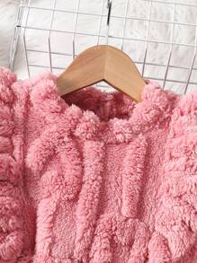 Váy dài tay đơn giản hàng ngày cho bé gái - Hồng - Xem 3