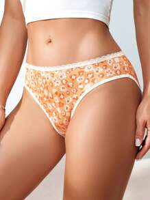 SHEIN Women's Small Flower Printed Triangle Panties - Multicolor - View 4