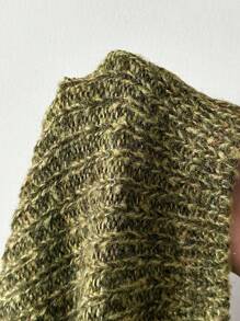 SHEIN ICON Women's Spring And Autumn Casual 
Fall 
Green Sweaters Blend Short Cardigan - Army Green - View 7