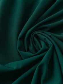 Breezaya Plus Size Nữ thêu trang trí đơn giản cổ chữ V tay ngắn hàng ngày - Màu xanh lá cây đậm - Xem 4