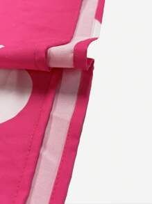 UREREM Plus Size Women's Casual Floral Print Ruffle Sleeve Dress, Woven Fabric With 4-Way Stretch, 120G, Suitable For Vacation And Travel - Hot Pink - View 3