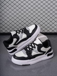 Zapatillas clásicas en blanco y negro para jóvenes en primavera/otoño, y versátil con correas y superficie fácil de usar, adecuadas para el desgaste diario, con suela antideslizante, perfectas para estudiantes que vuelven al colegio o mejores amigos para zapatos deportivos