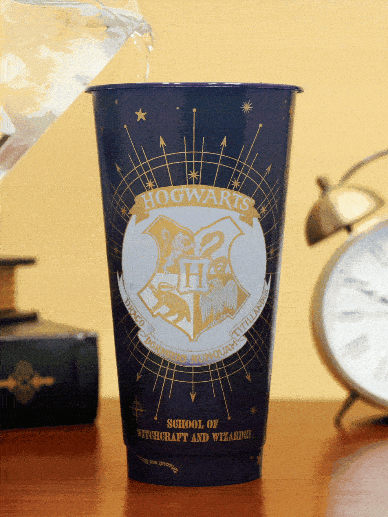 HARRY POTTER X SHEIN Cốc có ống hút đổi màu 750ml, Quà tặng - Màu xanh hải quân - Xem 2