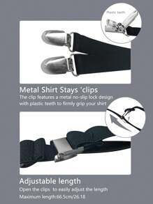 男士领结吊带套装、婚礼/演出吊带和吊带夹 - 黑色 - 查看 5