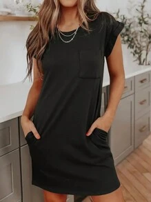 INAWLY Solva 女士纯色短款度假休闲连衣裙