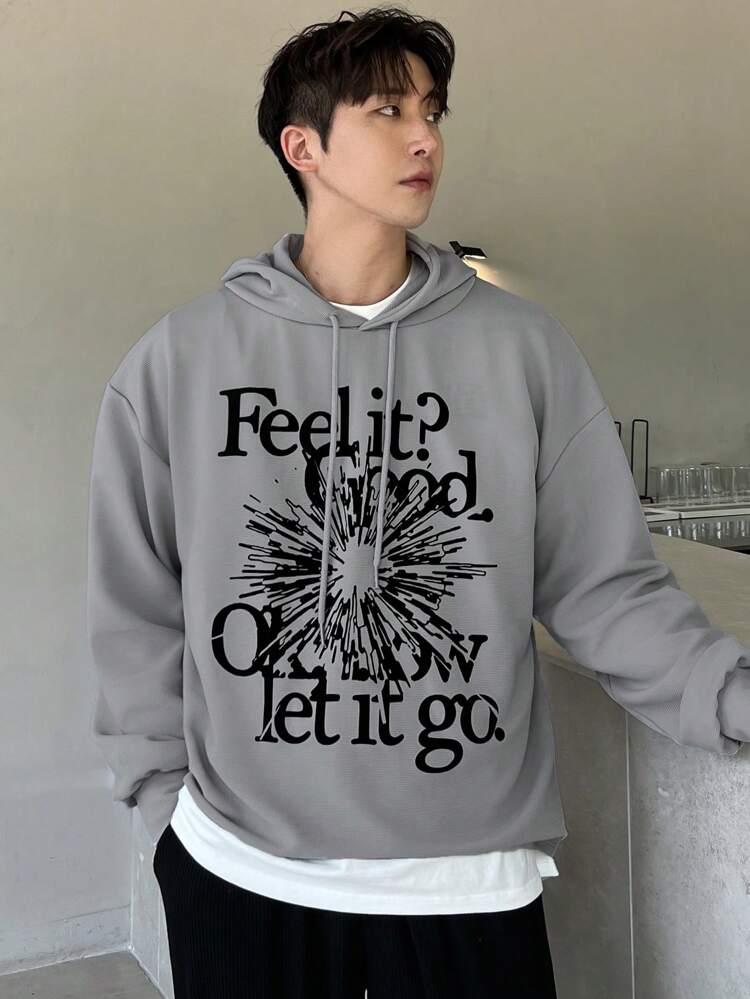 Men's Autumn Hoodie With Letter Print