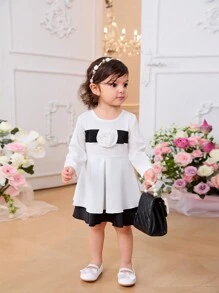 SHEIN Fashionable And Elegant Princess Style Dress For Baby Girls - Multicolor - View 4