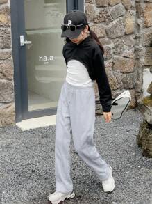 SHEIN Explorewe Teen Girl Stylish Split Wide Leg Pants