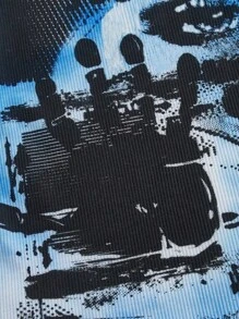 ROMWE Grunge Punk Women's Figure And Letter Printed Tank Top, School - Baby Blue - View 3